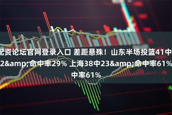 配资论坛官网登录入口 差距悬殊！山东半场投篮41中12&命中率29% 上海38中23&命中率61%